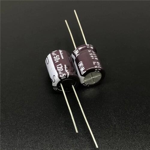 10pcs/100pcs 120uF 50V NICHICON PW Series 10x12.5mm Low Impedance Long Life 50V120uF Aluminum Electrolytic capacitor