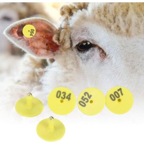 100pcs Laser Sheep Ear Signage Livestock Round Number Ear Tag Label Marker for Pig Sheep Cattle Farm Animal Identification Card