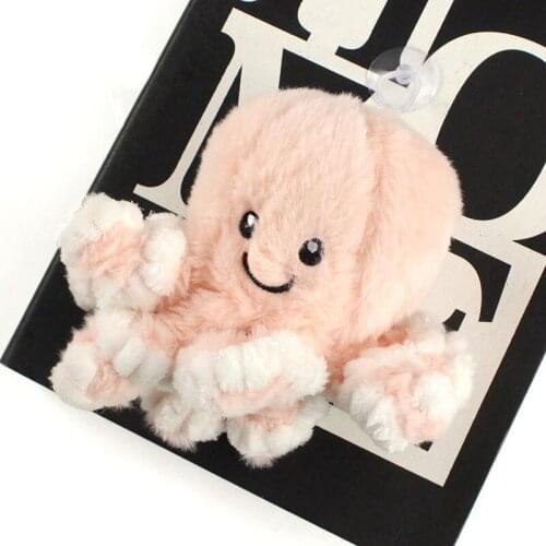 11cm plush simulation pink octopus With suction cup Keychain Pendant Bag decoration festival gift for lover children