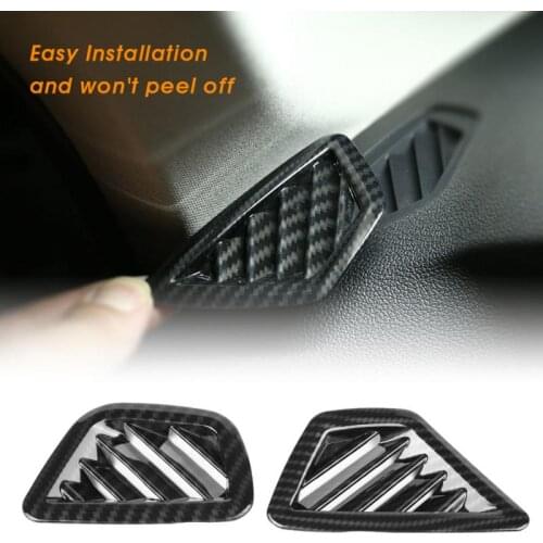 2pcs Car Carbon Fiber Dashboard Air Condition Vent Outlet Cover Trim Frame for BMW 5 Series G30 2017-2018 Car Styling