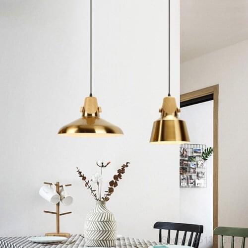 Nordic Bronze Pendant Lights Study Cafe Bar Living Room Decoration Lighting Modern Gold Pendant Lamp Dining Room Light Fixtures