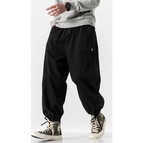 Summer Loose Streetwear Cargo Pants Mens Black Joggers Hip Hop Sweatpants Male Tracksuits Bottoms Casual Trousers