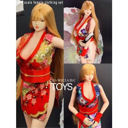 CJG-021 1/6 Scale Female Clothes Japan Short Kimono Yukata Cloth Set for 12 '' Action Figure Body Doll