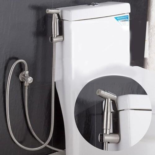 Free Nail Bidet Hook Holder Stainless Steel Hanger ABS Brushed Socket Wall Shower Head Holder Shattaf Sprayer Toilet Tank
