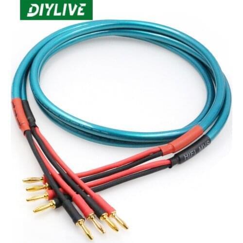 DIYLIVE 2 metros Denmark ORTFON/High Wind 8N Single Crystal Copper Fever Speaker Cable HIFI CD Player Bile Speaker Cable