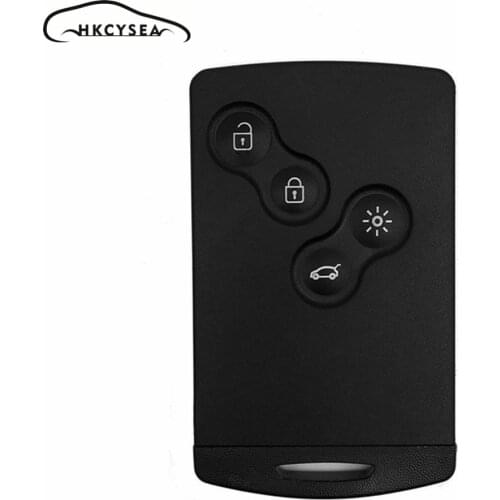 HKCYSEA 4 Button Remote Card Smart Car Key for Renault Megane 3 Koleo with Uncut Key Blade 434Mhz ID46 PCF7947/7952 Chip