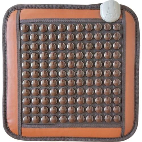 Good Quality! Natural Jade Mat Tourmaline Heat Chair Cushion Far Infrared Heat Pad Health Care Mat AC220V 45*45CM Free Shipping