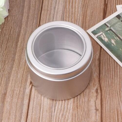 25/60ml Round Clear Window Tins Storage Spices Case Aluminum Container Box Can