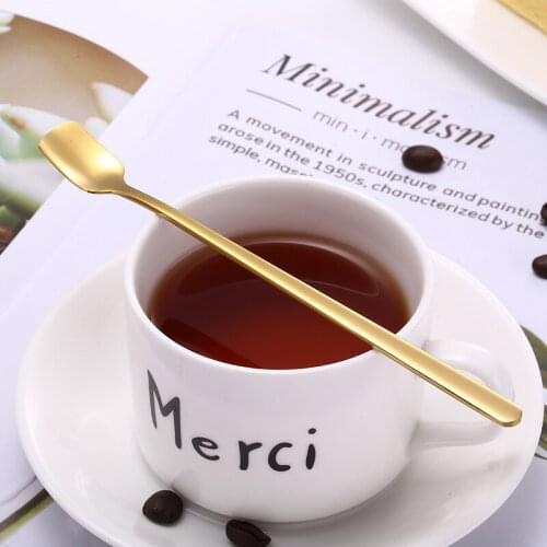 Long Handle Spoon Creative Stainless Steel Coffee Stirring Dessert Cake Tea Fruit Spoon Gift Specialty Tableware