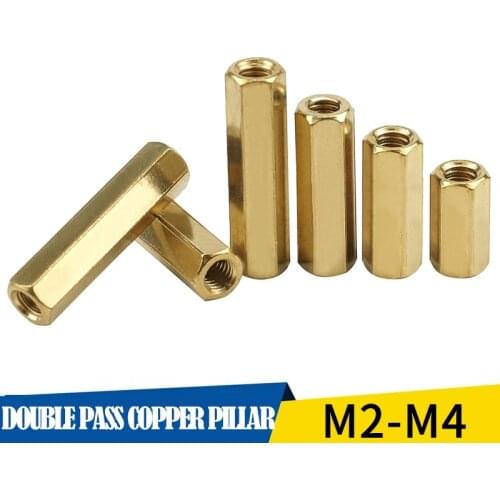 Luhuichang 20PCS M3 M4 Hex Screw Female Hexagonal Brass PCB Standoffs Spacers Screw M3*5/6/8/10/12/15//18/20mm