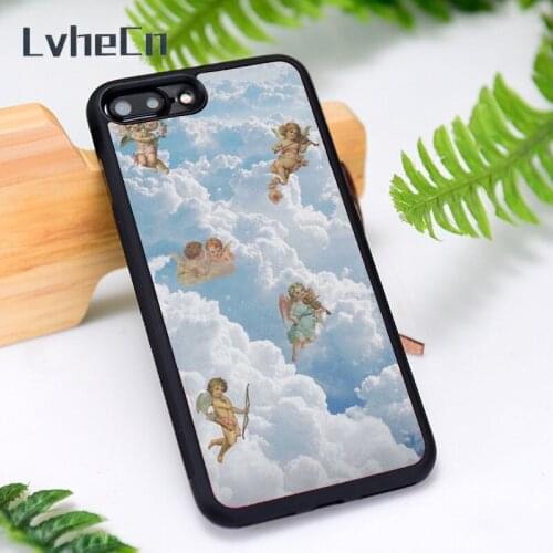 LvheCn Silicone Rubber Phone Case Cover for iPhone 6 6S 7 8 Plus X XS XR 11 12 Mini Pro Max Angels