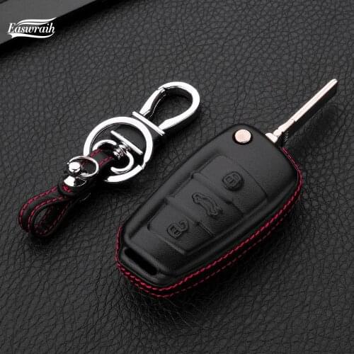 Men WomenGift Car 4D Genuine Leather Key Case Pocket Wallet Shell For Audi A4 B6 A3 A6 C5 Q7 A1 A5 A7 A8 Q5 R8 TT S5 S6 S7 S8 Q5