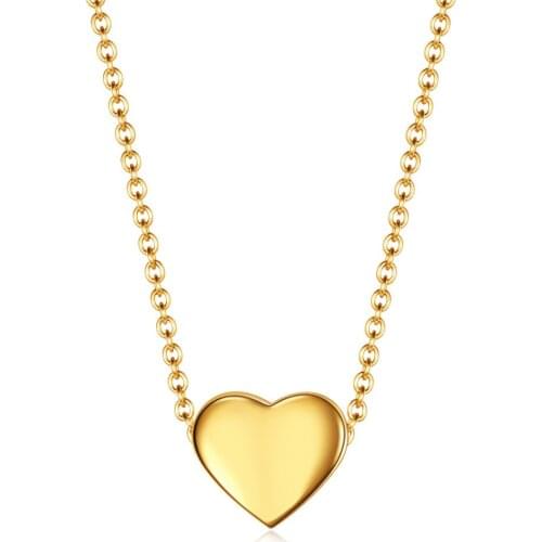 Stainless Steel Gold Rose Gold Mini Heart Pendant Necklace Jewelry Minimalism Gift For Him with Chain