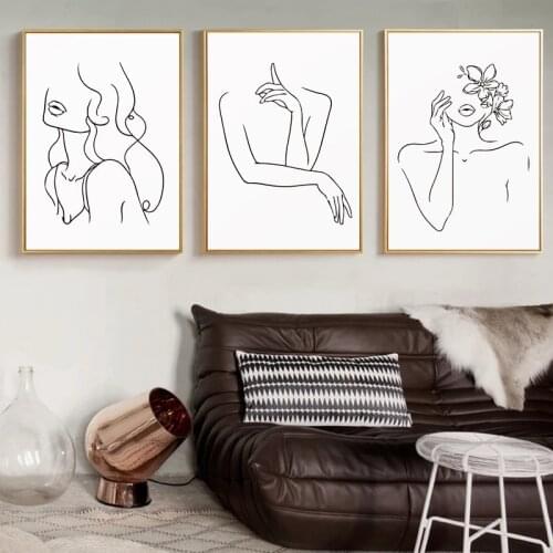Nordic Minimalist Sexy Girl Body Nude Wall Art Canvas Painting Aesthetic Posters And Prints Wall Pictures For Bedroom Home Decor