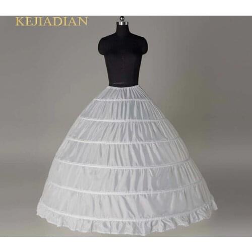 Wholesale 6 Hoops Bridal Wedding Petticoat For Ball Gown Dress Marriage Gauze Skirt Crinoline Underskirt Wedding Accessories