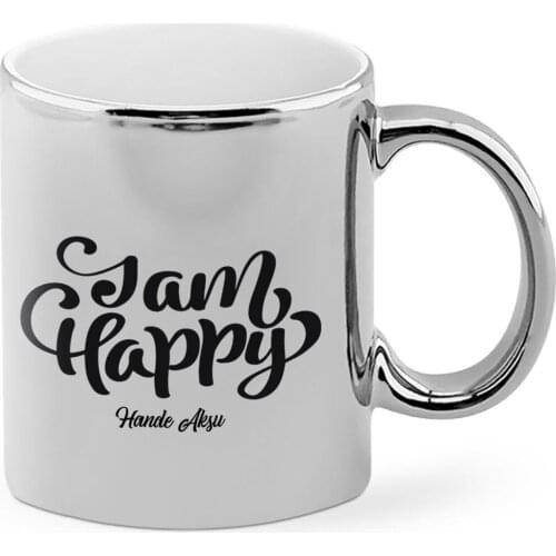 Personalized Mutluyum Notlu Chrome Mug Cup
