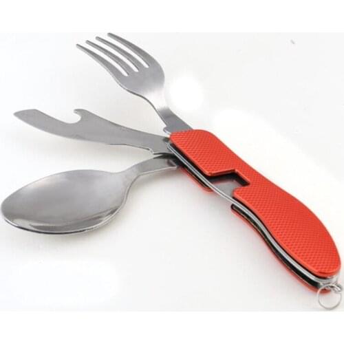 Camping tableware multi-function folding knife and fork spoon combination Disassembling tableware tool
