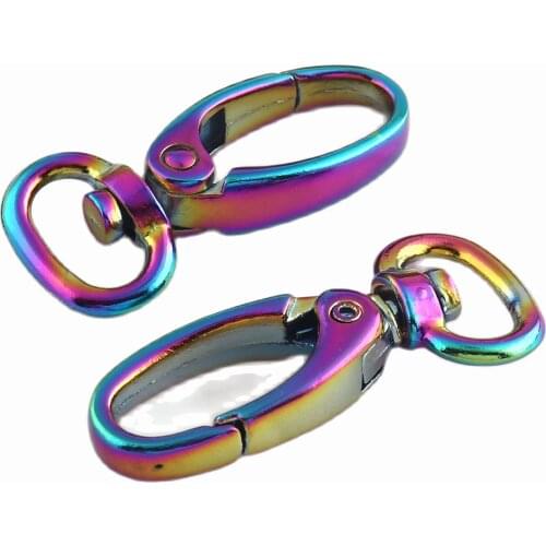 Swivel clasps Rainbow Oval Ring Lobster Clasp Claw Push Gate Trigger Clasps Swivel Snap Hooks For keychain or backpack