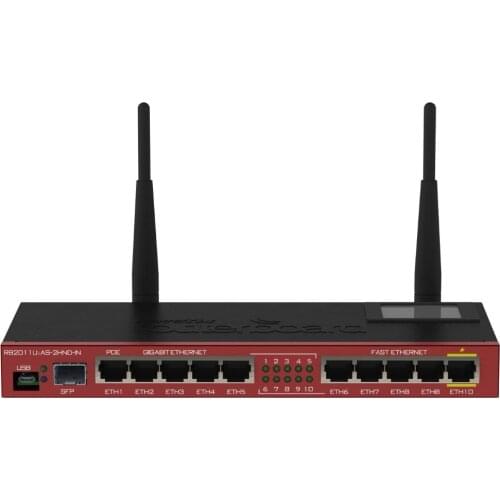 MikroTik Routerboard RB2011UiAS-2HnD-IN Wifi Router Sfp Port plus 10 Port Ethernet 2.4G 300M