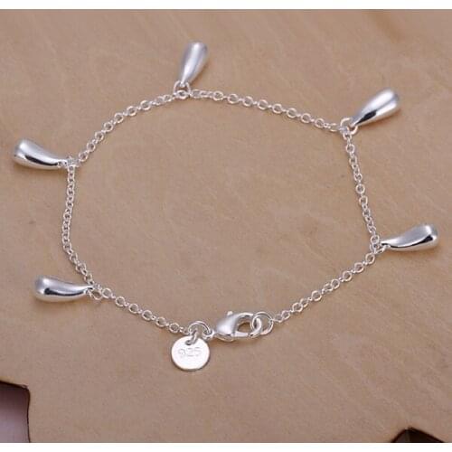 Silver color exquisite charm drop cute wedding bracelet fashion charm wedding party chain jewelry birthday gift H218