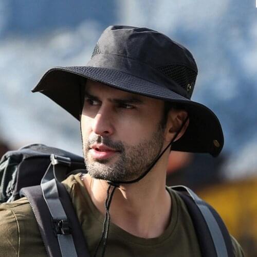 Sun Hat men Bucket Hats women Summer Fishin Cap Wide Brim UV Protection Flap Hat Breathable mesh bone gorras Beach hat men