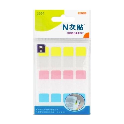Stickn 34043 3-color Fluorescent Indicator Label 12 * 28mm Classified Note Paper Convenience Sticker Index 96 sheets / bag