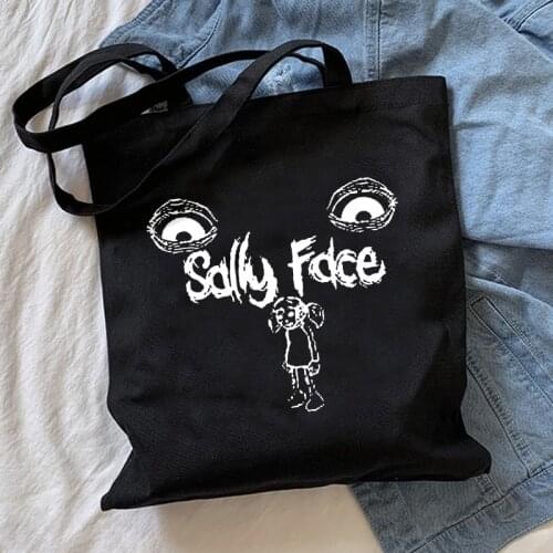 Sally Face Shoulder Bags Fashion handbag Sally Face Print Regular Harajuku Woven handbag Girls' Fun Female bag Nice canvas bag