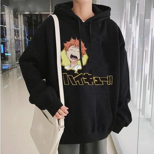 Cartoon Haikyuu Hinata Shoyo Kawaii Anime Printing Hoodies Streetwear Clothes Women Harajuku Oversize Pullover Men Hoodies