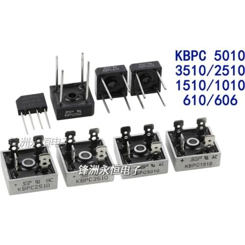 2-5PCS KBPC5010/3510/2510/1510/1010/610/606 KBPC 5010 50A 1000V AC Bridge Rectifier Diode