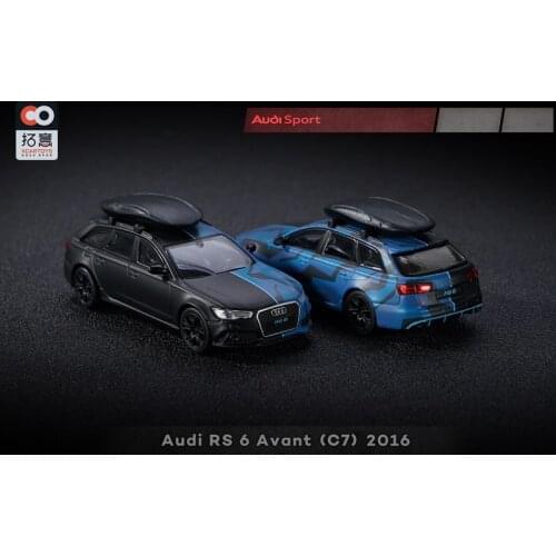 XCarToys 1:64 RS 6 Avant C7 2016 black & blue/ Electroplating Black w/Roof box Diecast Model Car