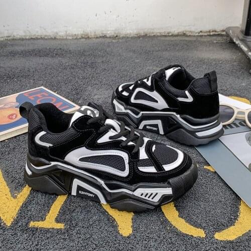 Shoes Women Chunky Sneakers Platform Patchwork zapatos de mujer Spring New chaussures femme Leather Shoes Breathable U21-76