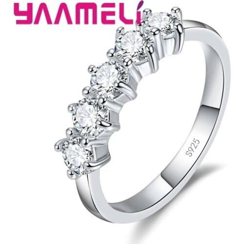 New Fashion 925 Sterling Silver Wedding Engagement Rings For Women Bridal Jewelry Cubic Zircon Crystal Proposal Bijoux