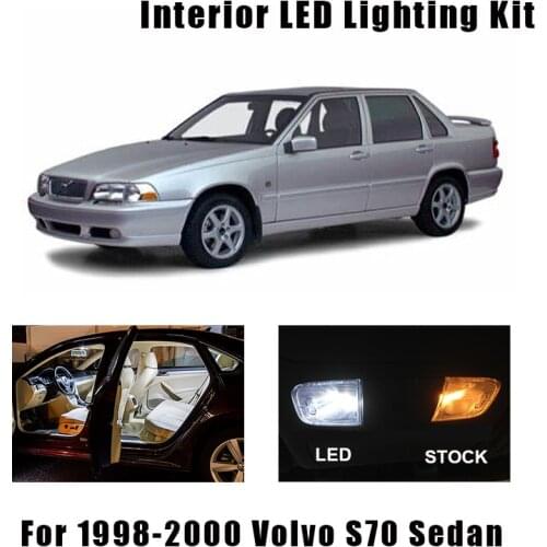 10pcs No Error White Canbus LED Interior Map Dome Reading Light Kit For Volvo S70 Sedan 1998 1999 2000 License Plate Lamp