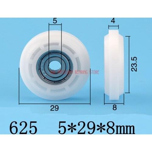 2019 Sale New Injection Plastic Bearing Pulley Pom Nylon Sliding Door Window Plane Groove Track Cam Roller 5*29*8