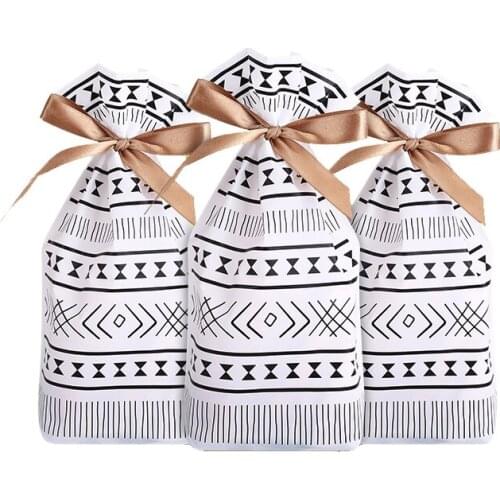 50pcs Storage Bag Cord Snack Packing Gift Favor for Home Wedding Birthday Party Decoration Candy Biscuit Bag