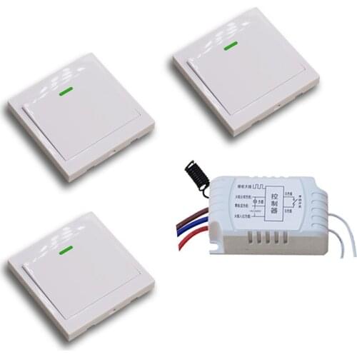 AC220V Receiver Wireless Remote Control Switch Wall Panel Remote Transmitter Hall Bedroom Ceiling Lights Wall Lamps 315/433MHZ