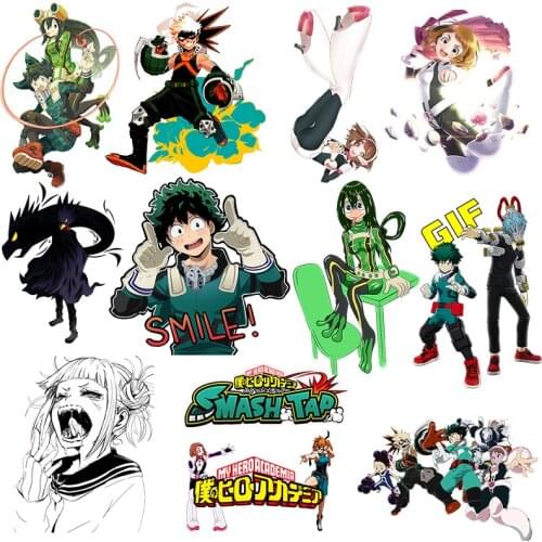 My Hero Academia Iron on Transfer Applications for Kids Clothes DIY Crazy Girl T-shirt Heat Transfer Vinyl Stickers Applique