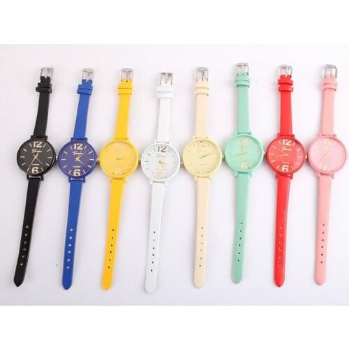 Vogue Women thin Bracelet Watch Famous Nice Ladies Faux Leather Analog Quartz Wrist Watch Clock Women relojes mujer Nice