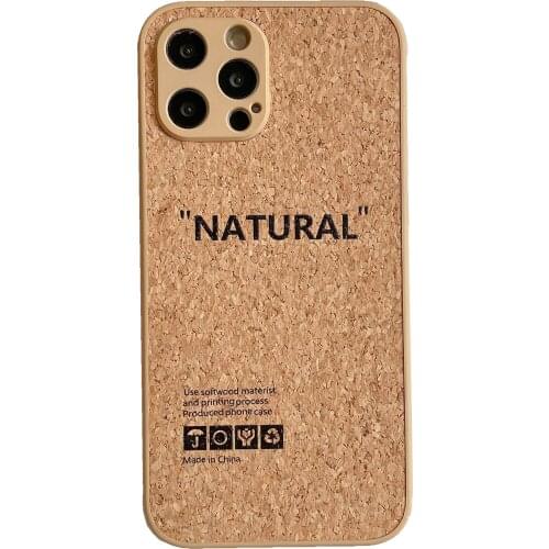 Natural Cork Wooden Style Phone Case for IPhone 12 Pro Max Mini 11 8 7 6 Plus XS Max XR X SE Soft Silicone Covers Phone Cases