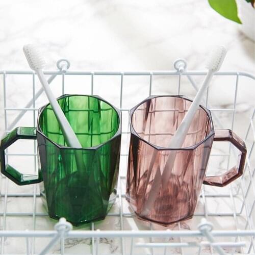 Bathroom Brushing Cup Mouthwash Cup Washing Mug Water Mug Eco-friendly Anti-slip Plastic Toothbrush Cup with Handle for Home