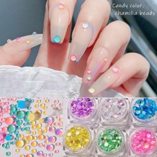 Nail Art Crystal Magic Color Gradient Fairy Beans For Nail Tips Decorations