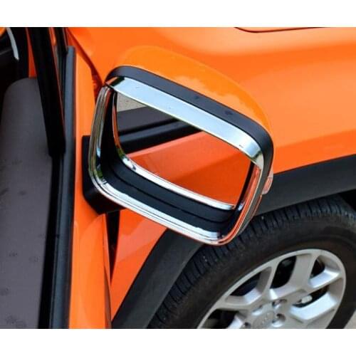 For Jeep Renegade 2015 2016 2017 ABS Matte Car rearview mirror block rain eyebrow panel Cover Trim Car Accessories Styling 2pcs