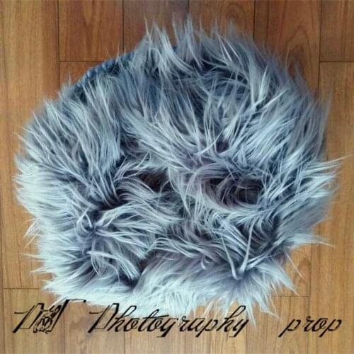 Newborn Faux Fur Blanket Layer Fabric Baby Thick Rug Photo Backdrop Newborn Basket Stuffer filler background