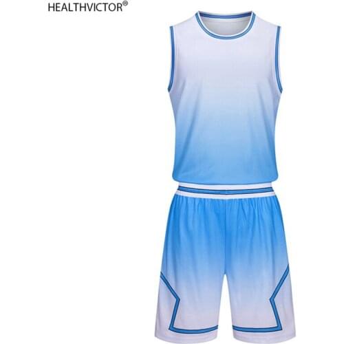 Breathable Quick Dry Spots Sleeveless Vest Tank Top Shorts Unisex Men Women Fashion Gradient Color Basketball Jersey Set Uniform