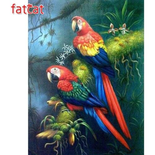 FATCAT Colorful parrot animals diy diamond painting kits full square round drill diamond embroidery sale wall decoration AE3017