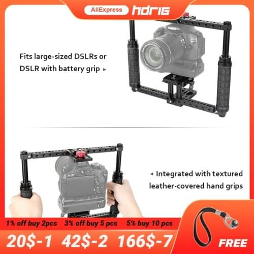 HDRiG C70 Cage Adjustable Hand-Held Full Frame Dslr Camera Cage With Tripod mount Plate For Canon Sony Nikon Panasonic Fujifilm