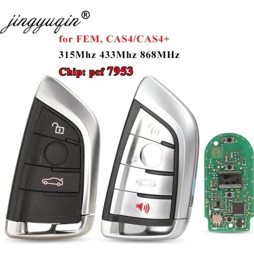 Jingyuqin Smart 3/4 Button 315 /433 /868MHZ pcf7953P Remote Key Keyless Entry fob for BMW F FEM CAS4 5 7 Series X5 X6 2014