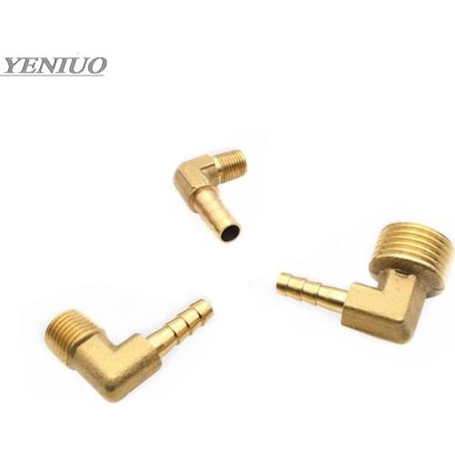 Hose Barb ID 6-19mm 90 Degree Male Thread 1/8" 1/4" 3/8" 1/2"BSP Elbow Brass Barbed Fitting Coupler Connector Adapter Copper