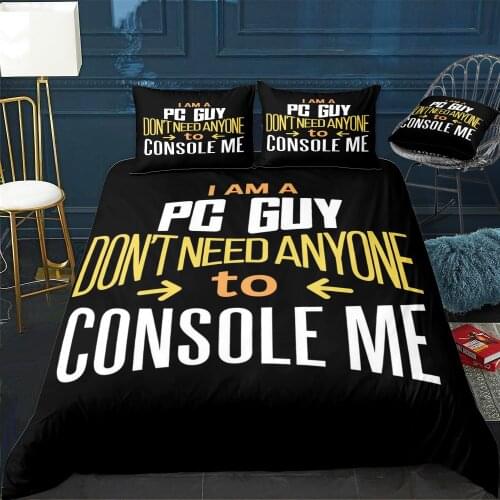 I am a pc guy quote Duvet Cover Twin/Queen/King Size Luxury Comforter Bedding Set With Pillowcase Home Bed Decora Dropshipping