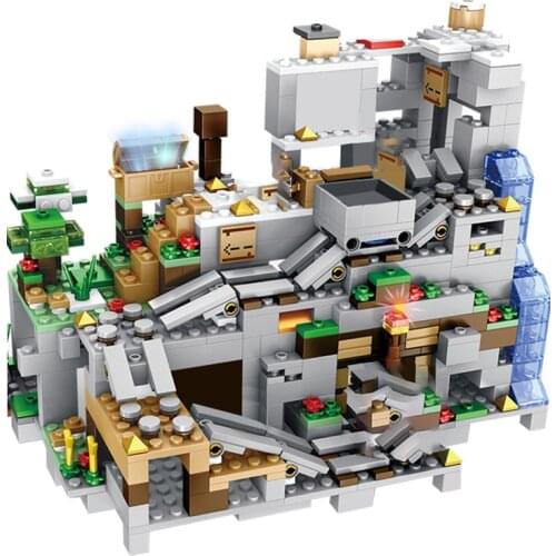Compatible My Worlds Bricks Creatored Technic Building Blocks Designer Mountain Cave Bricks Toys For Boys Kids Friends